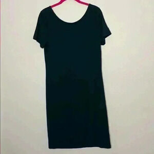 Daily Ritual Green Round Neck Casual Swing Dress